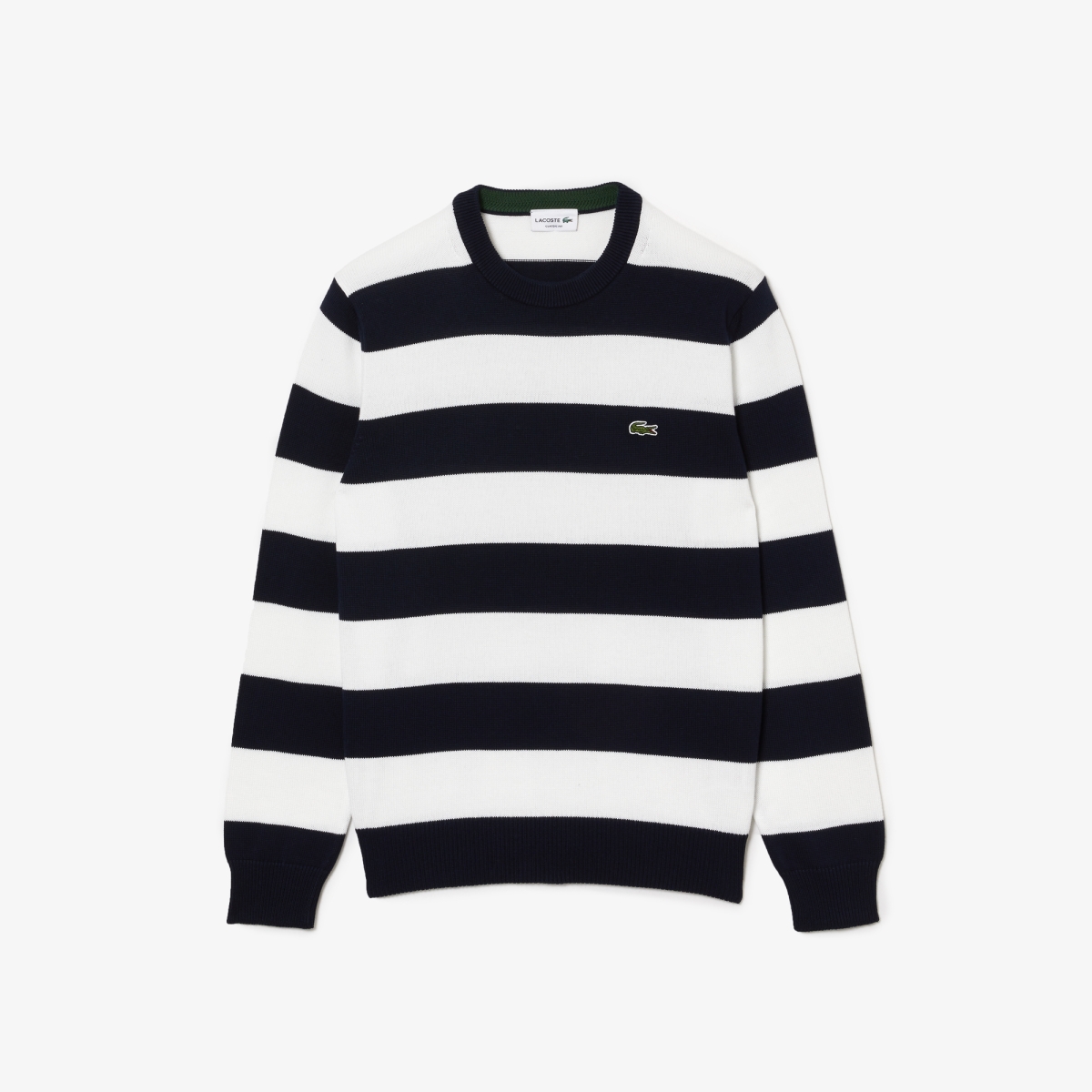 Men\'s Lacoste Striped Organic Cotton Jersey Sweater