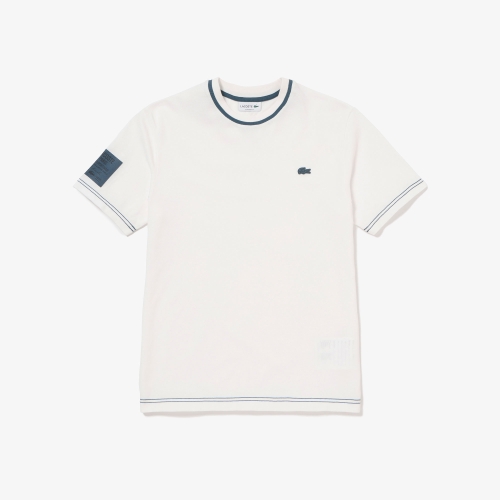 ★LACOSTE★ Women's Training Basic T-Shirt White TF9246-54G0 Women's Ultra Dry Technical Cotton T-Shirt - T-Shirts & Tops
