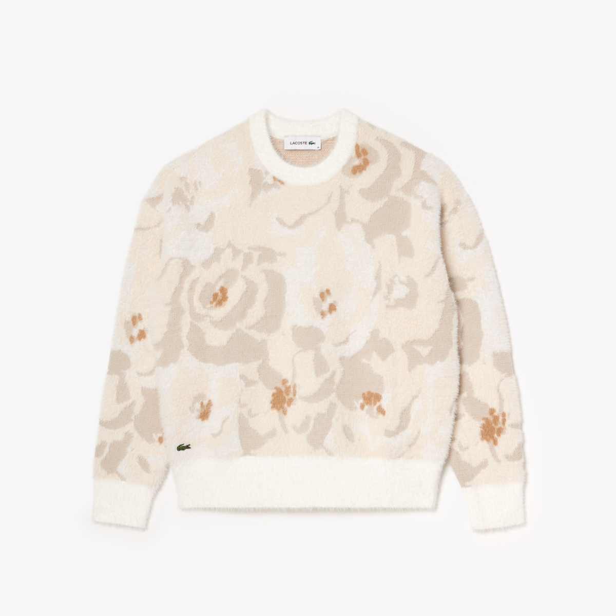 Floral Jacquard Knit Sweater in Flour/Lapland/Hammam • ID2 – Lacoste