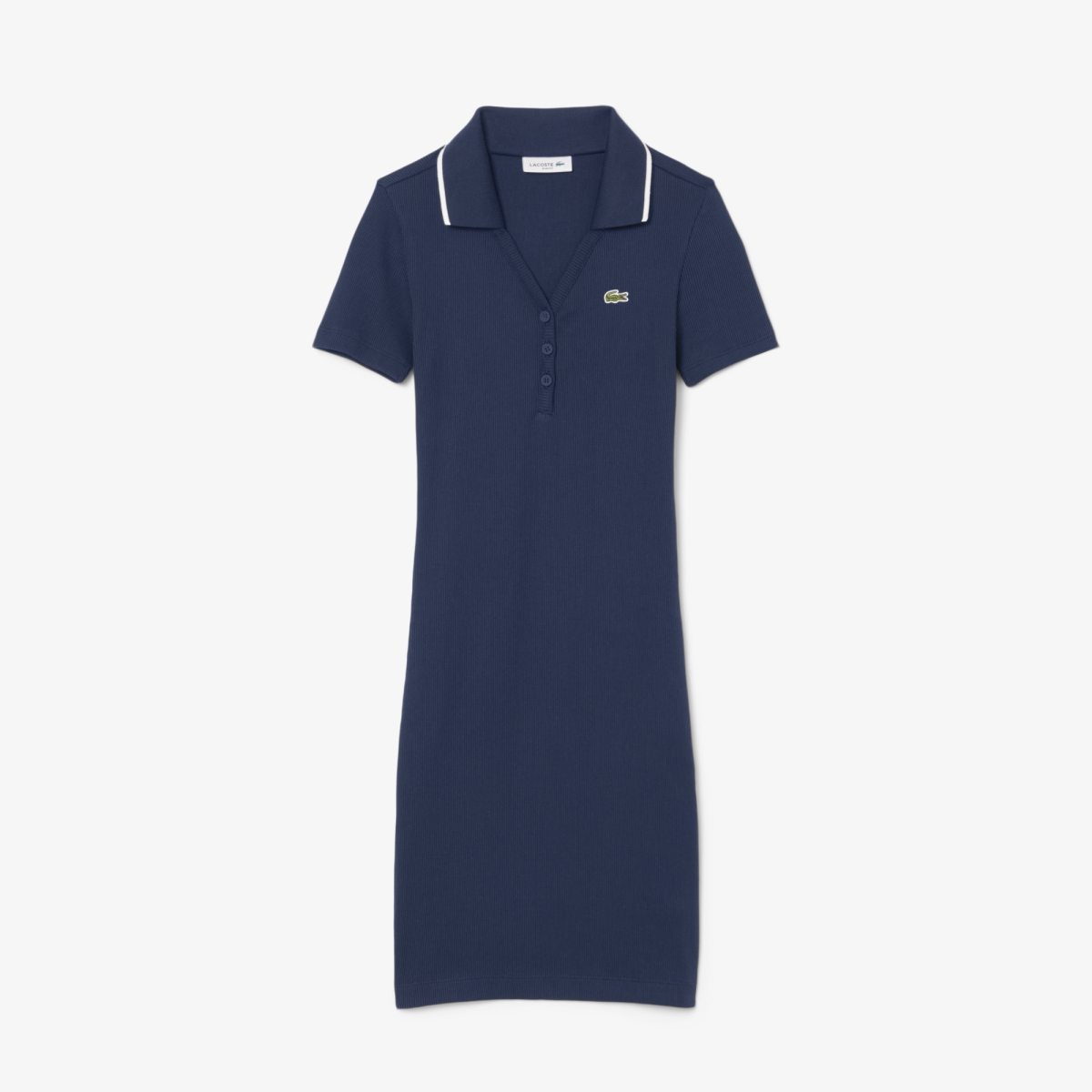 Cotton V Neck Polo Dress