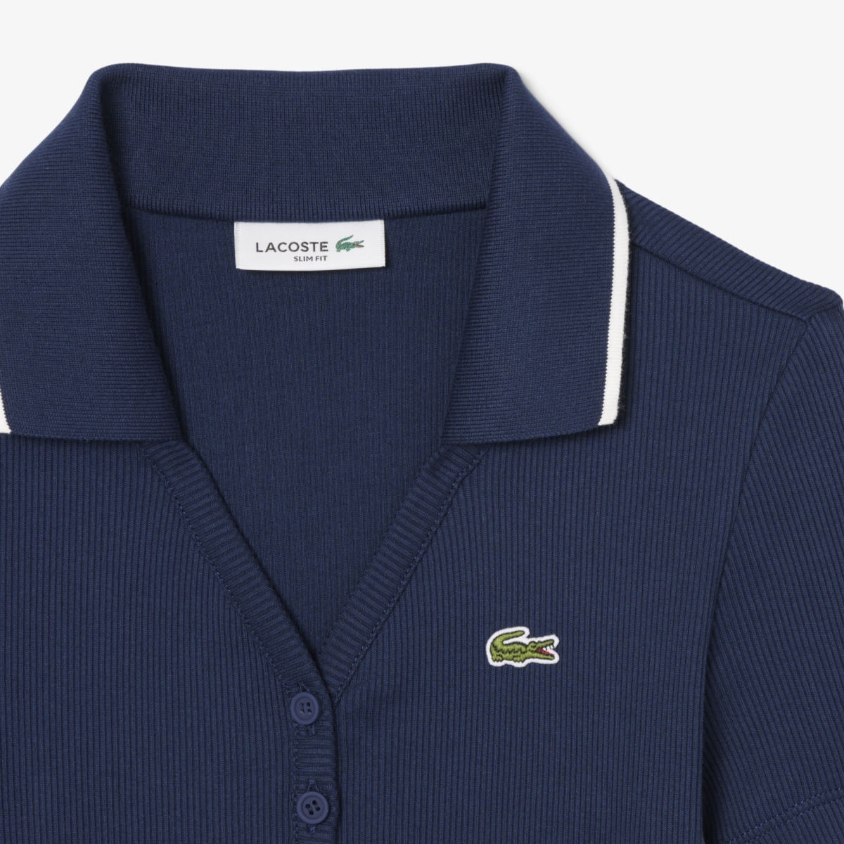 Cotton V Neck Polo Dress