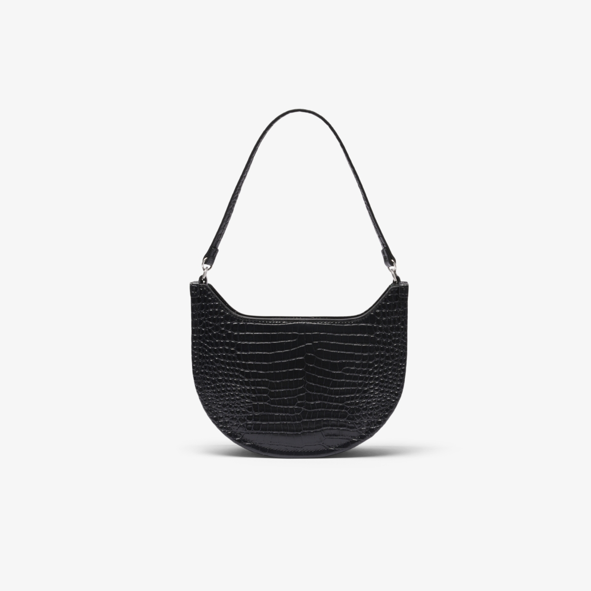Small Chantaco Embossed Leather Half Moon Bag