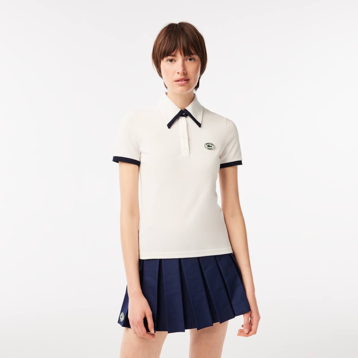 Women's Lacoste x Sporty & Rich Contrast Collar Polo Shirt