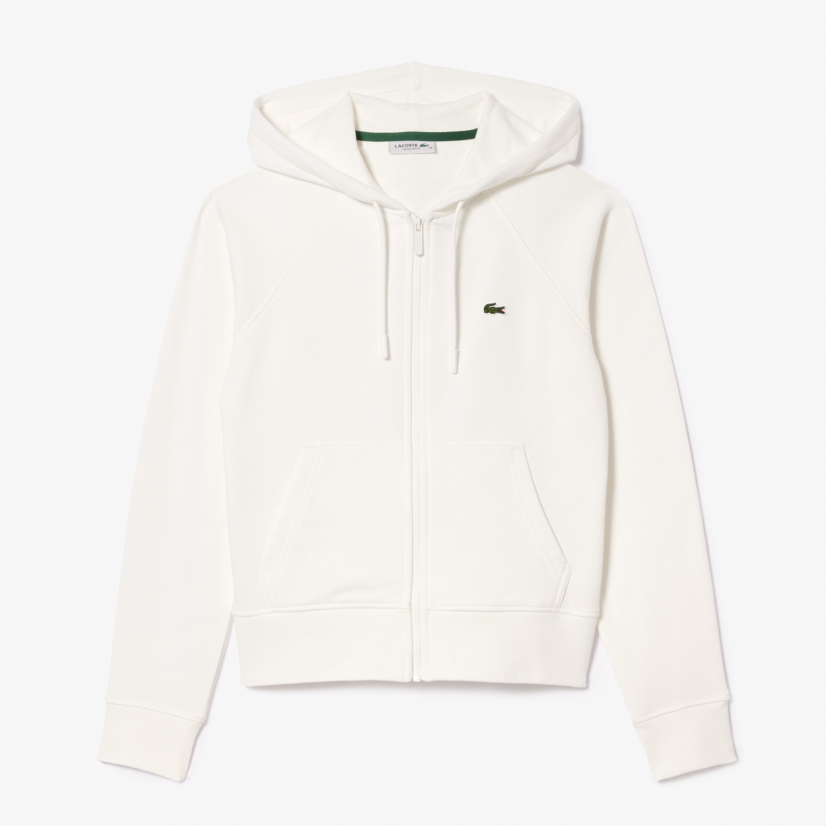 Women's Lacoste Hooded Organic Fleece Zippered Sweatshirt