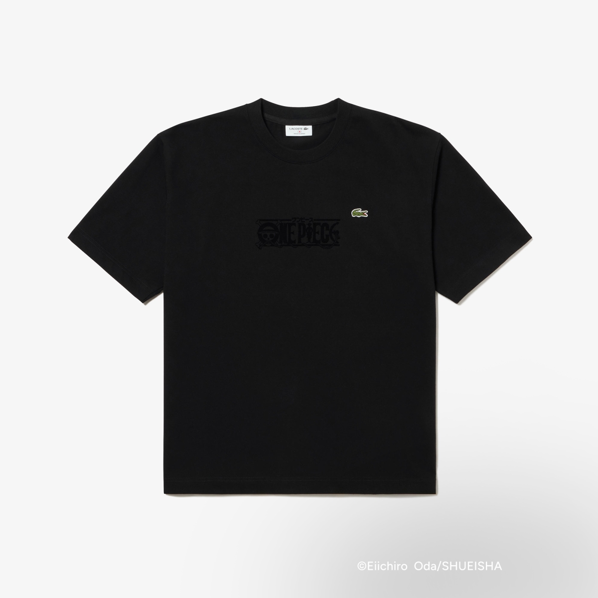 ★LACOSTE★ ONEPIECE X LACOSTE Big Croc T-Shirt White Black Collaborative Merchandise] ONE PIECE × LACOSTE Collaboration