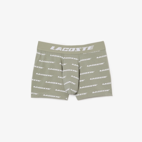 Men’s Lacoste Trunks with Logo Print and Waistband