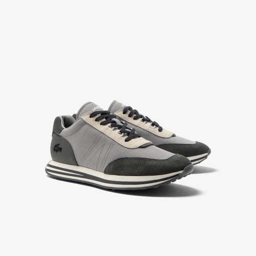 Men's Lacoste L-Spin Leather and Textile Sneakers