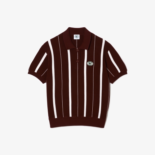Lacoste x Sporty & Rich Striped Polo Shirt Collar Sweater
