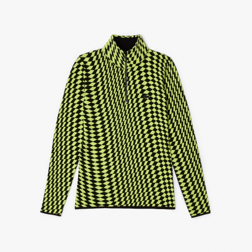 Women’s Lacoste Two-Tone Jacquard Zipped Sweater