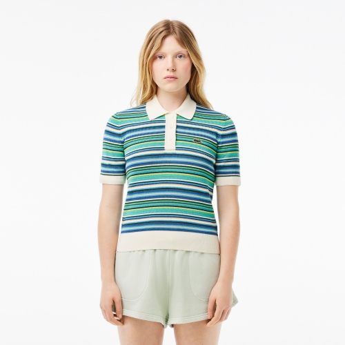 Striped Cotton Jacquard Polo Shirt 