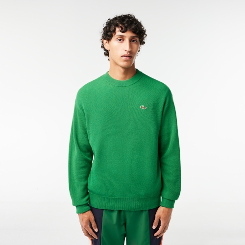 Men's Lacoste Relaxed Fit Crew Neck Wool Sweater