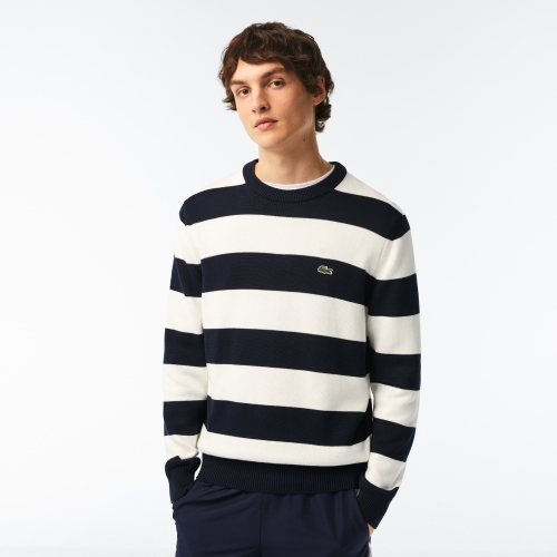 Men's Lacoste Striped Organic Cotton Jersey Sweater