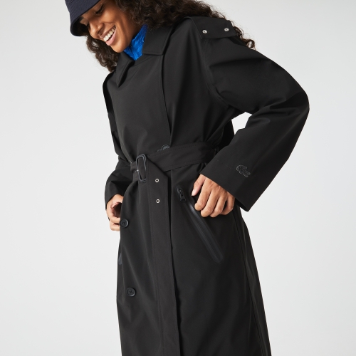 Women's Lacoste Oversized Water-Repellent Hooded Trench Coat