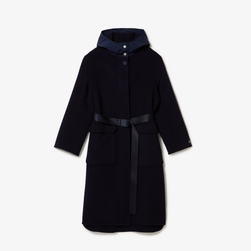 Women's Lacoste Hooded Wool Coat