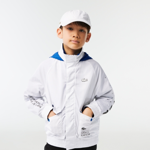 Kids' Lacoste Removable Hood Water-Repellent Jacket