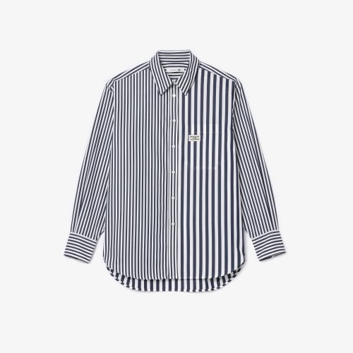 Lacoste x Bandier Striped Cotton Poplin Shirt
