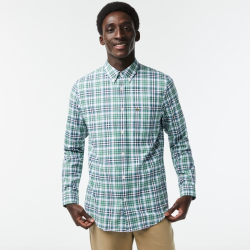 Men’s Lacoste Organic Cotton Regular Fit Checked Shirt