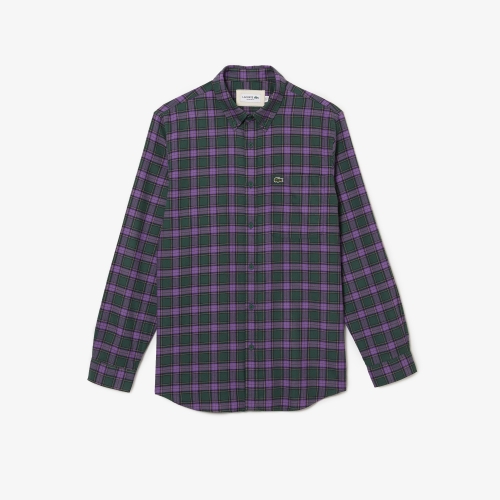 Men’s Lacoste Checked Cotton Flannel Shirt