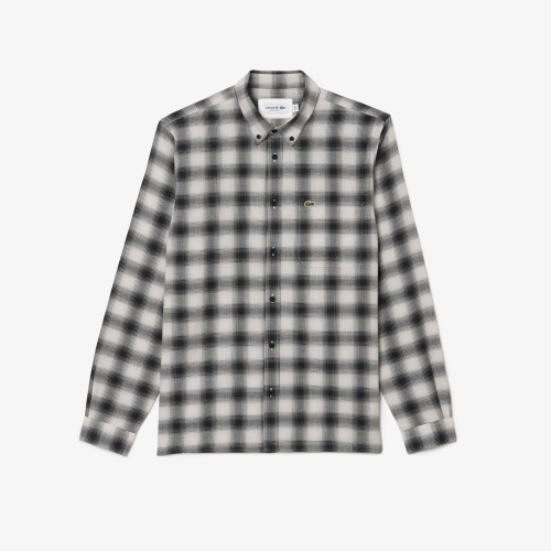 Cotton/Wool Blend Checked Shirt