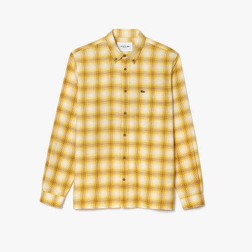 Cotton/Wool Blend Checked Shirt