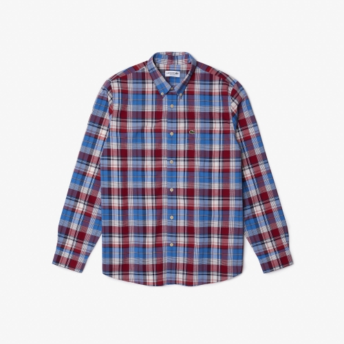 Men's Regular Fit Large Checked Stretch Cotton Shirt