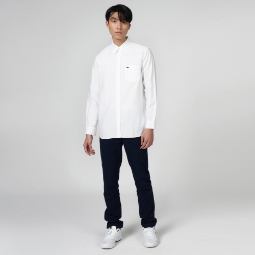 Men's Regular Fit Textured Cotton Poplin Shirt