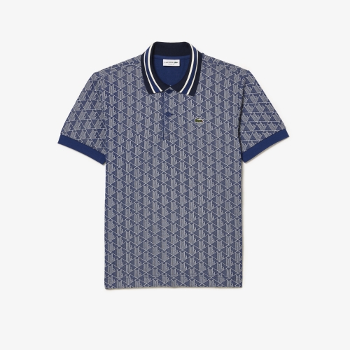 Classic Fit Contrast Collar Monogram Motif Polo Shirt