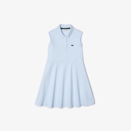 Girls, Lacoste Fit and Flare Stretch Piqué Polo Dress