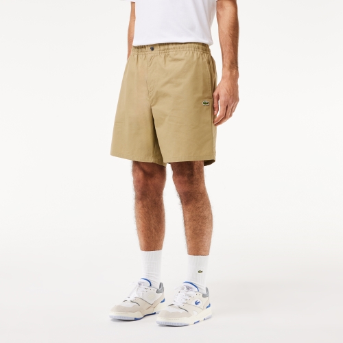 Relaxed Fit Cotton Poplin Elasticated Shorts 
