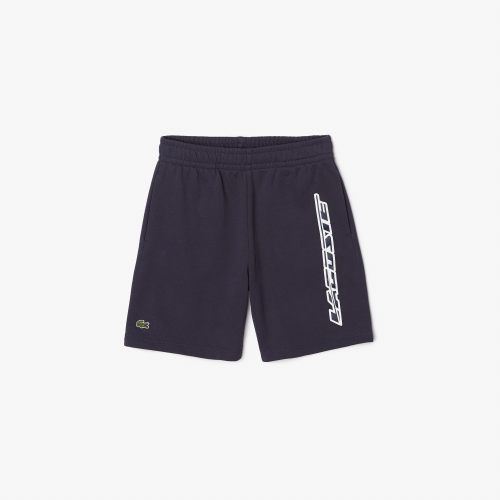 Boys' Lacoste Organic Cotton Contrast Branding Shorts