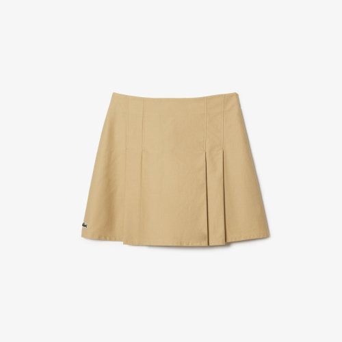 Short Pleated Cotton Skirt