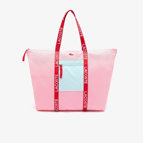 Women's Izzie Large Branded Color-block Nylon Shopping Bag