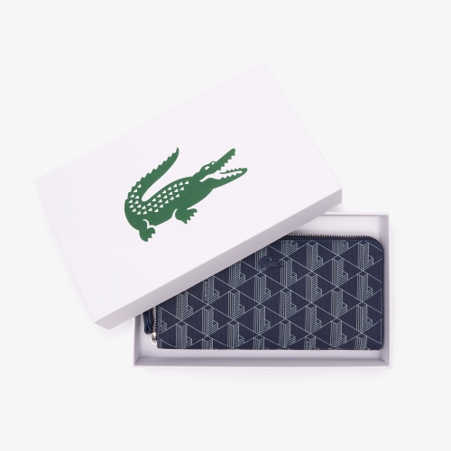 Women's Lacoste Monogram Print Zip Wallet