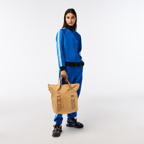 Women's Active Nylon Contrast Branding Tote Bag