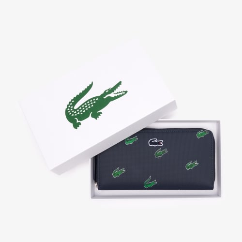 Zipped Croc Print Wallet