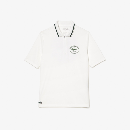 Zip Neck Ripstop Pique Golf Polo Shirt