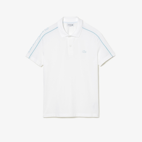 Contrast Accent Lacoste Print Polo Shirt