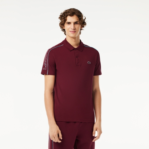 Contrast Accent Lacoste Print Polo Shirt