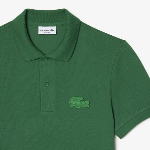 Cotton Piqué Polo Shirt with Quilted Badge