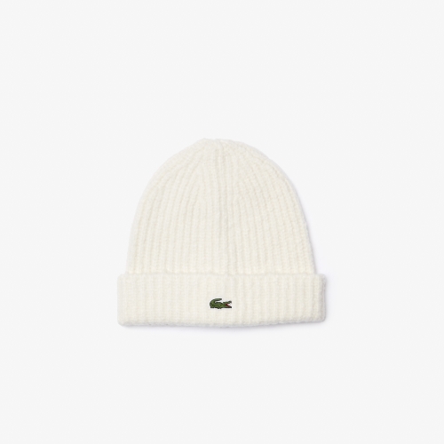Unisex Lacoste Ribbed Knit Beanie