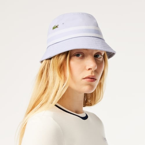 Cotton Gabardine Contrast Stripe Bucket Hat
