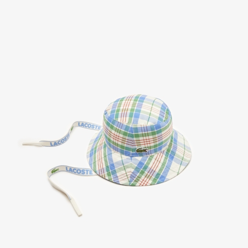 Women's Lacoste Cotton Blend Checked Bucket Hat