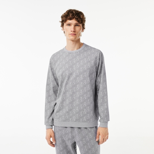 Printed Cotton Fleece Lounge Sweatshirt