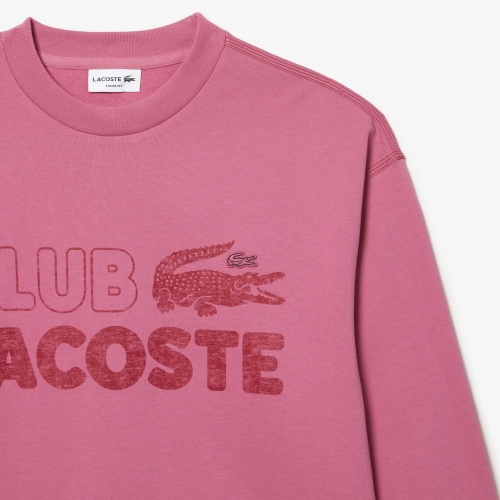 Men’s Lacoste Round Neck Loose Fit Vintage Print Sweatshirt