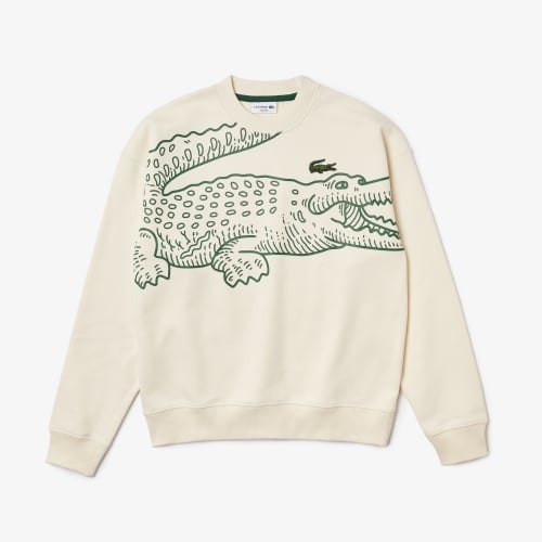 Men's Lacoste Round Neck Loose Fit Croc Print Sweatshirt