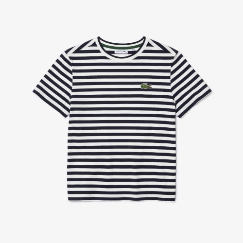 Women's Lacoste Loose Fit Striped Cotton Jersey T-Shirt