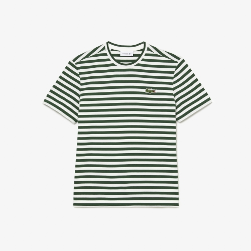 Women's Lacoste Loose Fit Striped Cotton Jersey T-shirt