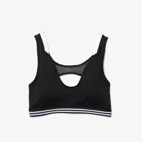 Women's Lacoste SPORT Contrast Accents And Cut-Outs Sports Bra