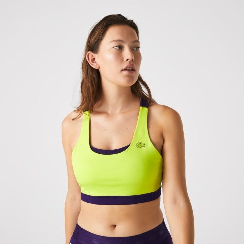 Women's Lacoste SPORT Color-Block Recycled Polyester Sports Bra