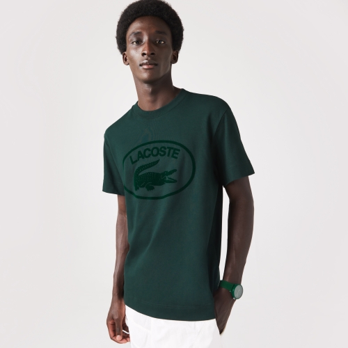 Men's Lacoste Relaxed Fit Tone-On-Tone Branded Cotton T-Shirt 